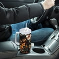 thumbnail image 4 of Yayeee 30oz Stainless Steel Tumbler with Straw and Handle Double-Wall Insulated Travel Water Bottle, Colorful Flower, 4 of 8