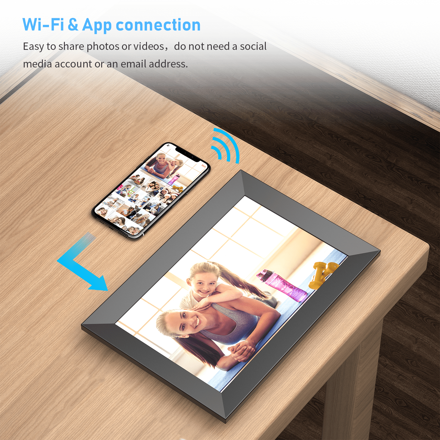 Cloud Based WiFi Digital Photo Frame 1920*1080P IPS