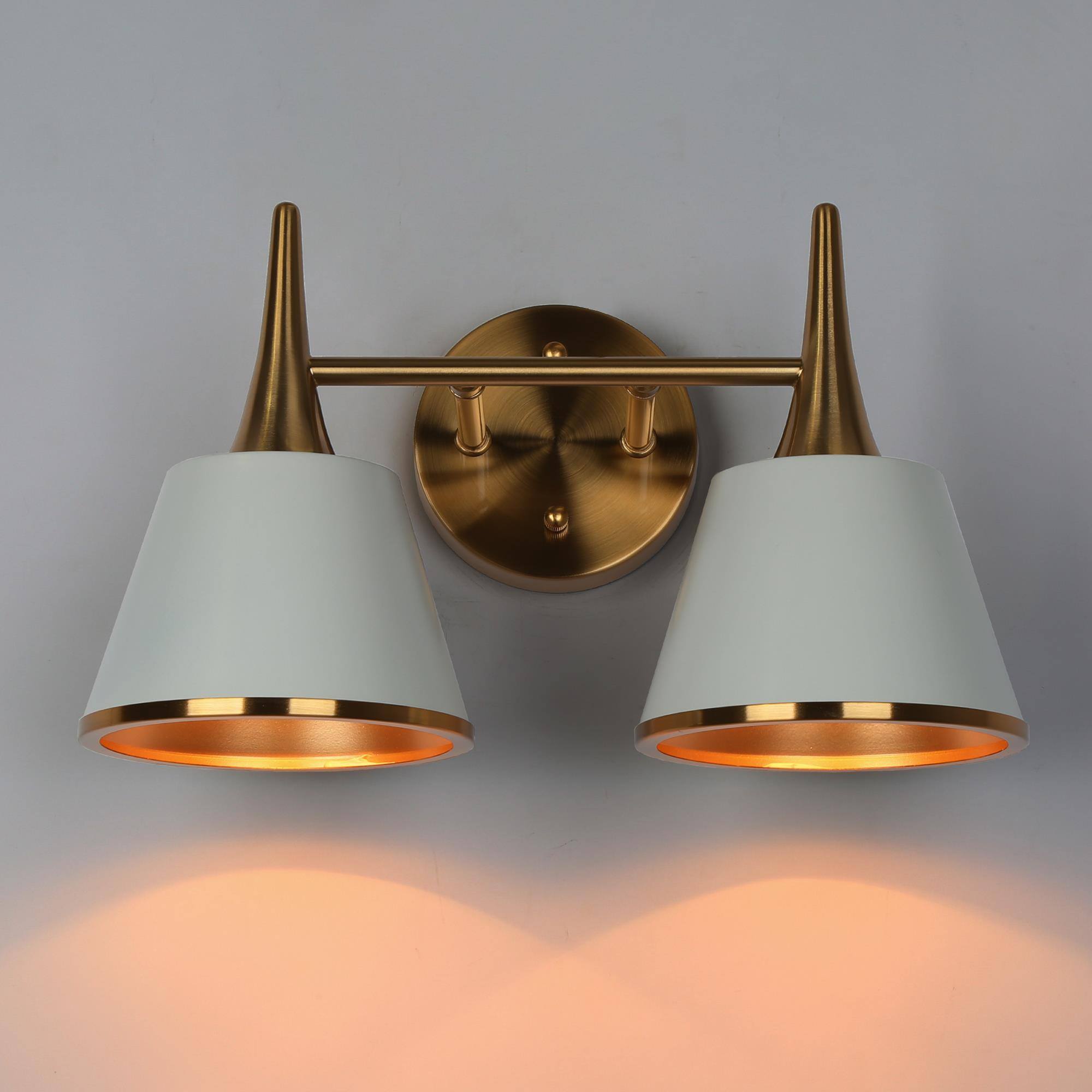LNC Idaikos 14-in 2-Light Matte Gold LED Modern/Contemporary Vanity Light Bar