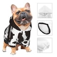 thumbnail image 3 of Fotbe Cow Skin 2 Print Small Dog Sweater Hoodies Pet Grey Hooded Soft Fleece Sweatshirts with Pocket Fall Winter Puppy Cat Sweaters Warm Clothes-Medium, 3 of 7
