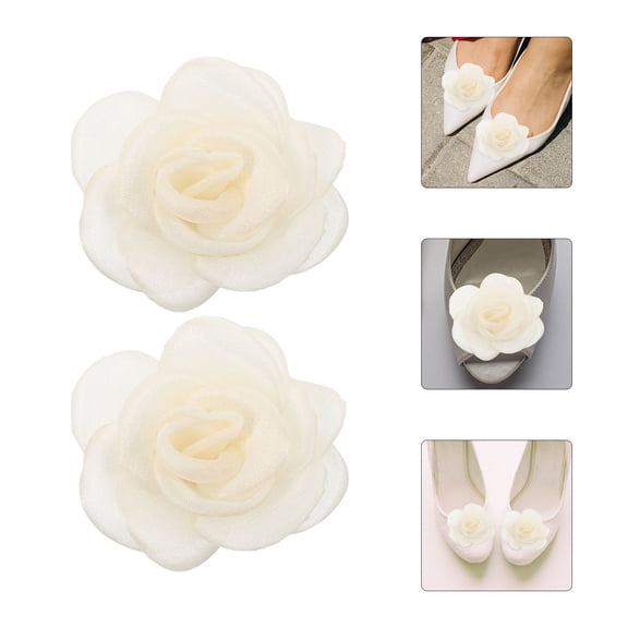 ELAYARD 2PCS Handmade Rose Flower Shoe Clips for Women’s High Heels, Elegant Footwear Accessories Decoration