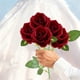 thumbnail image 4 of Ramo de flores artificiales para centros de mesa de boda y decoración del hogar | Arreglo floral artificial de 48 cm con hojas | Paquete de 5 en rosa, beige, blanco, rojo, vino, rosa fuerte y, 4 of 7
