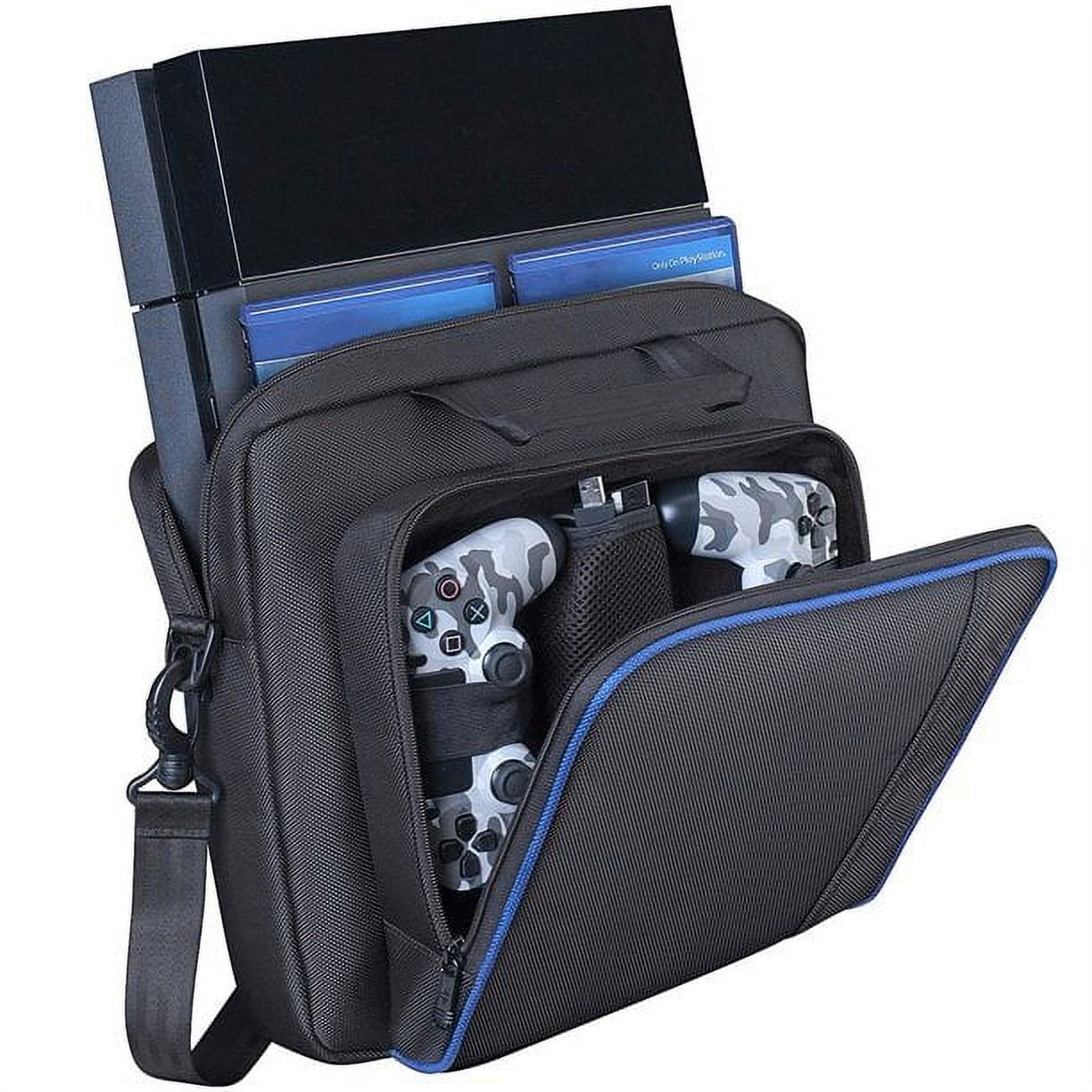 TSV Carrying Case Fit for PS4 & PS4 Slim, Portable Waterproof Storage Shoulder Bag, Travel Case Handbag, Backpack Fit for PlayStation 4 Console and Accessories, Black