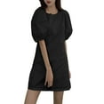 thumbnail image 6 of VONDA Women Puff Short Sleeve Mini Dress Round Neck Party Casual Dresses, 6 of 6