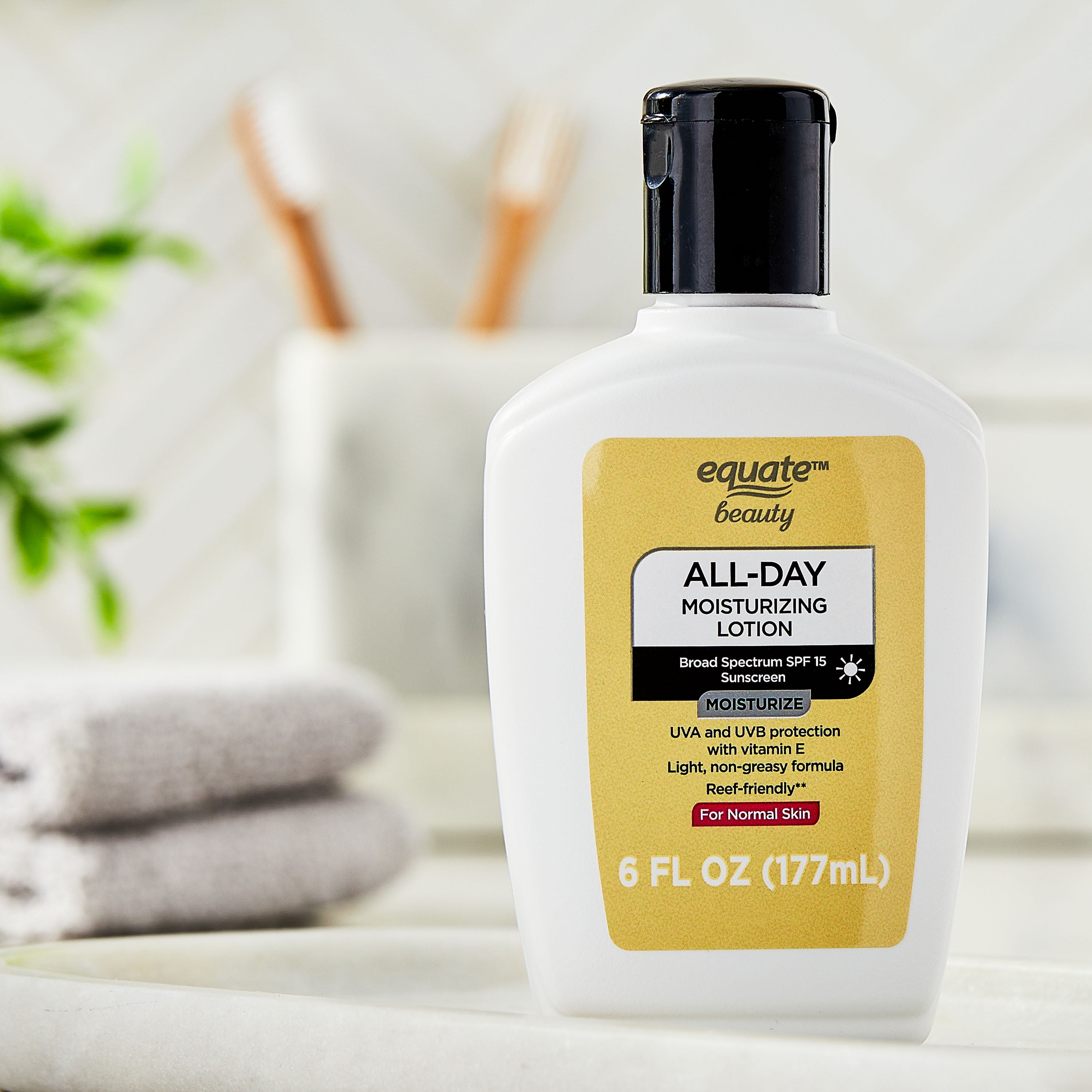 (3 pack) Equate All-Day Moisturizing Lotion with SPF 15 Broad Spectrum Sunscreen, 6 fl oz