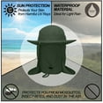 thumbnail image 2 of Fishing Sun Bonnie Bucket Hat Unisex Adult 360% UV UPF 50+ Solar Protection, Lightweight Outdoor Summer Wide Brim Visor with Detachable Neck Flap, Face Cover Mask, Windproof, For Beach, Army Green, 2 of 3