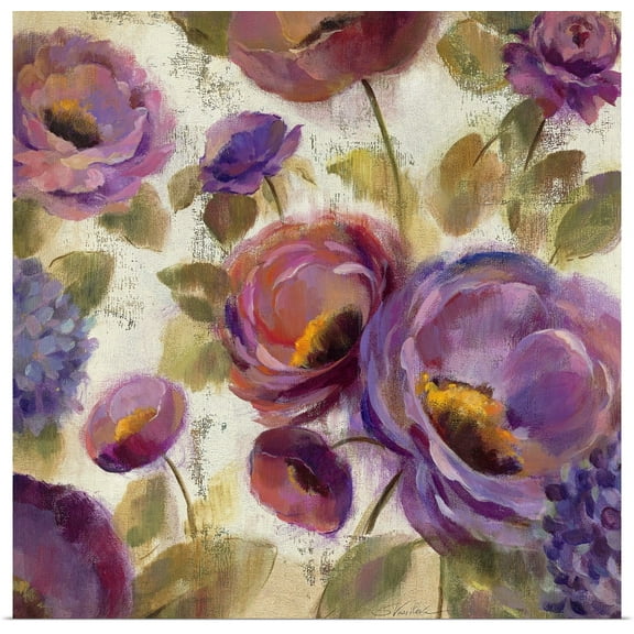 Great BIG Canvas | Rolled Silvia Vassileva Poster Print entitled Blue and Purple Flower Song II