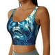 thumbnail image 2 of Fotbe Abstract Blue Skull Sujetador Deportivo Largo sin Aros para Mujer con Almohadillas y Soporte Medio, Transpirable y Absorbente, Camiseta Tipo Chaleco o Tank Top-X-Large, 2 of 8