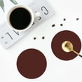 thumbnail image 4 of Naloa Brown Leather Coasters for Drinks, Durable Drink Coasters 4 Set for Tabletop Protection, Luxurious Home Décor and Housewarming Gift ( {designName})Round Shape, 4 of 6
