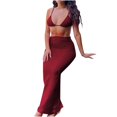 thumbnail image 1 of Traje de baño de tres piezas de bikini cómodo de nailon de color sólido para mujer Traje de baño de tres piezas para mujer OAVQHLG3B Store  lin121212, 1 of 4
