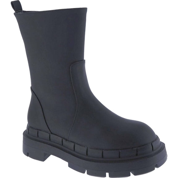 Women's Chunky Platform Boots Round Toe Ankle Booties Side Zipper Lug Sole Fall Winter Shoes