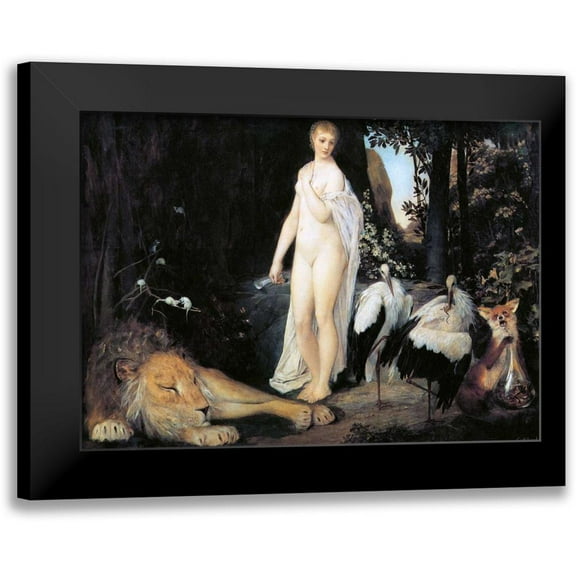 Klimt, Gustav 14x11 Black Modern Framed Museum Art Print Titled - Fable 1883