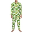 thumbnail image 3 of Fotbe Avocado And Tropical Palm Leaves Pattern Long Sleeve Pajama Set for Men,Sleepwear Set,2-piece Loungewear Set,Soft PJs Comfy Nightwear with Pockets-X-Large, 3 of 7
