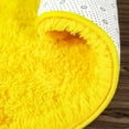 thumbnail image 3 of Round Area Rug Yellow Circle 2.6ft Soft Fluffy Plush Shaggy Furry Carpet Floor Mat for Bedroom Living Room, 3 of 5