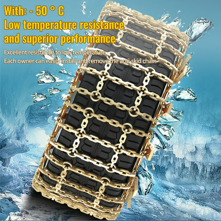 EUBUY Car Tire Snow Chain Universal Widened Anti-skid Car Tire Snow Rain  Mud Chain Emergency Traction Wheel Cable Tie Adjustable for Cars Trucks SUVs  S 