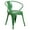 Green, variant on Flash Furniture Luna Commercial Grade Black-Antique Gold Metal Indoor-Outdoor Chair with Arms