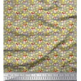 thumbnail image 1 of Soimoi Cotton Duck Fabric Leaves,Feather & Fox Face Cartoon Print Sewing Fabric Yard 56 Inch Wide, 1 of 1