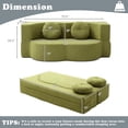 thumbnail image 3 of CKEASEAN 76" Convertible Folding Sofa Bed, Queen Sleeper Sofa with Pillow, Modern Teddy Fabric Floor & Futon Loveseat Couch, Foam Folding Mattress Sleeper for Living Room, 3 of 10