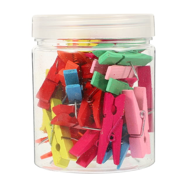 30 Pcs Pinces à Pousser Créatives Pinces à Pousser en Bois pour Planches de Liège Pinces pour Photos