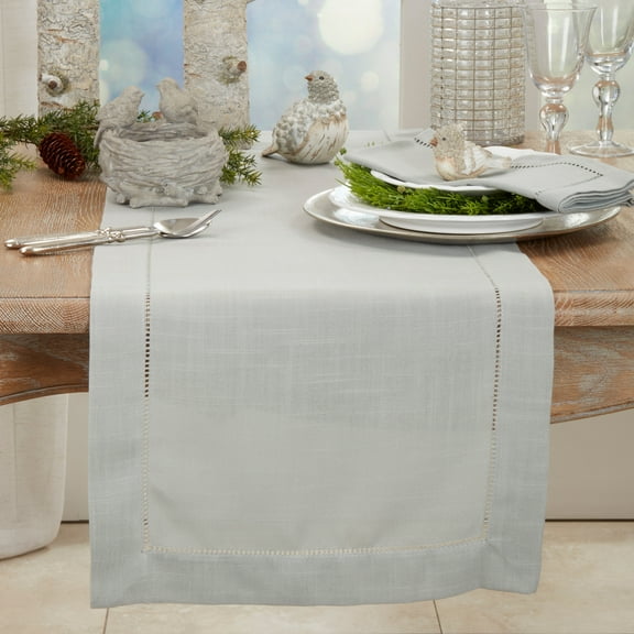 Saro Lifestyle Rochester Collection Hemstitched Table Runner 16"x54"