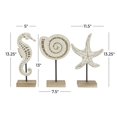 thumbnail image 3 of 13", 13", 13"H White Plastic Sea Life Sculpture, by DecMode (3 Count), 3 of 9