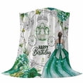 thumbnail image 6 of Happy Birthday Blanket Soft Cozy Warm Throw Blanket for Couch, Plush Fuzzy Flannel Fleece Blankets for Sofa, Green Luxury Dress Crown Carriage Flowers Bed Blankets Lightweight Gifts for Men, 30"x40", 6 of 9