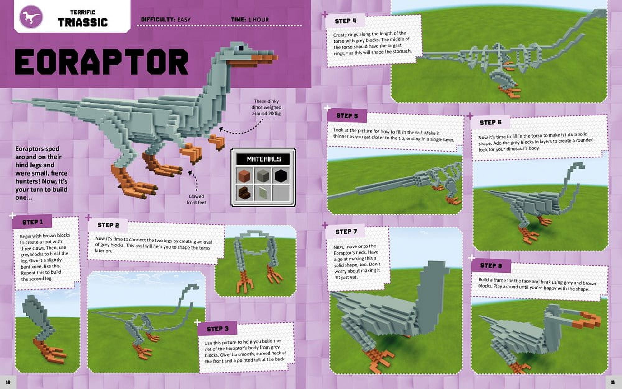 Livre Minecraft - Le guide du builder - Dinosaures : le livre à