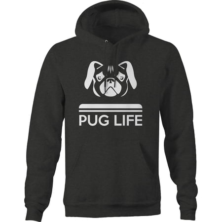 Pug Life Dog Lover Animal Lover Pet Dog Hoodie for Big Men 3XL Dark Grey