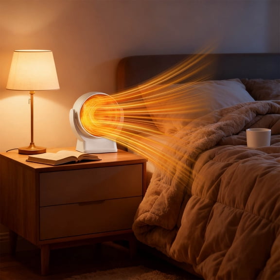 Zenithome US Standard Heater 600W for Bedroom Office Living Room, Energy - Efficient, Compact, Safe Overheat Protection
