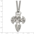 thumbnail image 5 of Stainless Steel Curb Necklace with Pendants Chain Chisel Polished Cross Skull Pendant on a 24 inch 35 mm, 5 of 5