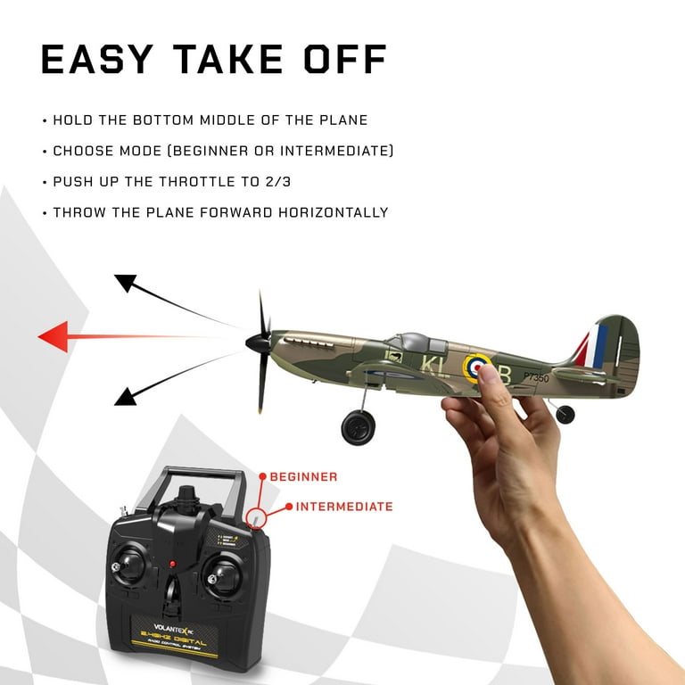 VOLANTEXRC 4 CH Spitfire Remote Control Airplane with Xpilot Stabilizer