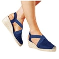 thumbnail image 3 of NOKIO Women's Closed Toe Crisscross Elastic Ankle Strap Platform Espadrille Wedge Sandals Women's Fashion Casual Strappy Thick-Bottom Sandals Platform Closed Toe Shoes, 3 of 4
