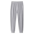 thumbnail image 3 of Dresfit Cuffed Joggers Men Warm Cotton Sweatpants Autumn Cinched Bottom Solid Color Plus Size Yoga Sweat Pants Drawstring Breathable Stretch Active Trousers Light Gray 3XL, 3 of 4