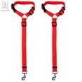thumbnail image 2 of Gustave 2Packs Adjustable Pet Leash Seat Belt for Dogs and Cats, Nylon Seat Belt Strap, Dog Cat Seatbelt Harness for all Vehicles (Red), 2 of 9