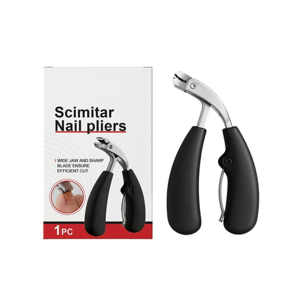 Cortauñas curvo de acero inoxidable: mordaza ancha, antidesgarro, corta uñas gruesas/duras, mango ergonómico, duradero, para uñas de manos y pies, unisex