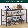thumbnail image 5 of decorUhome Bamboo 3 Tier Shoe Rack for Closet, Shoe Storage Organizer, Wood Shoe Shelf for Entryway, Brown, 5 of 7