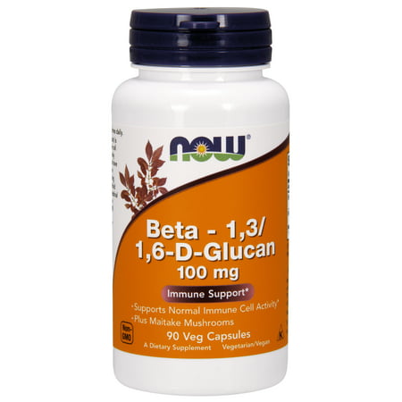 NOW Supplements, Beta 1,3/1,6- D-Glucan 100 mg with Maitake Mushrooms, 90 Veg
