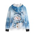 thumbnail image 5 of Uorisanigo Kids Full Zip Hoodies Lightweight Blue Christmas Snowman Sweatshirt Comfortable Jackets Fall Winter Clothes Long Sleeve Hooded Hoodie for Boys & Girls, 5 of 8