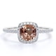 thumbnail image 1 of JeenMata Anillo de Compromiso con Halo Pavé de Morganita y Moissanita de 1,75 Quilates con Engaste Doble de Puntas en Baño de Oro Blanco de 18 K sobre Plata, 1 of 6