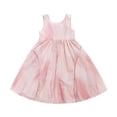 thumbnail image 4 of Summer Sleeveless Dresses Girls Cotton Flare Swing Long Tank Sundress Beach Vacation Casual Kids Cute Outfits Pink, 6 Years, 4 of 7