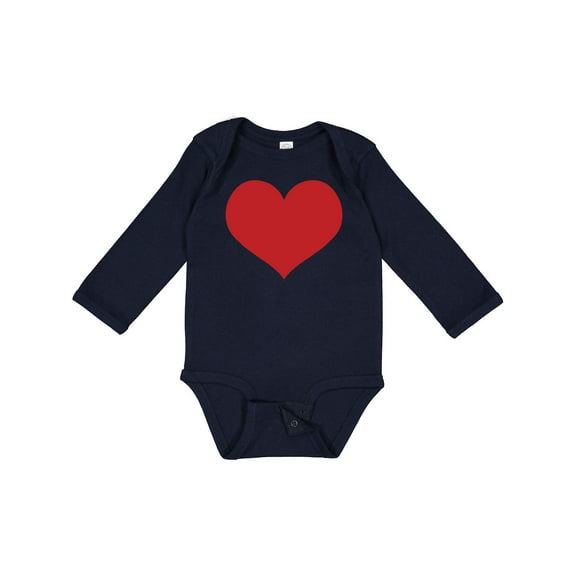 Inktastic Red Heart Valentine Boys or Girls Long Sleeve Baby Bodysuit