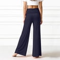 thumbnail image 6 of Low Waisted Fold Over Yoga Pants for Girls Lounge Foldover Flare Sweatpants Wide Straight Leg Leggings Trousers,Navy,11-12 Years, 6 of 8