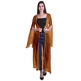 thumbnail image 1 of Moomaya Open Front Printed Georgette Shrug Slit Sleeve Beach Cover Up For Women, 1 of 5