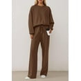 thumbnail image 4 of PRETTYGARDEN 2 Piece Sets For Women Fall Trendy Long Sleeve Sweatshirt Wide Leg Pants Loungewear Set Matching Sweatsuit, 4 of 10