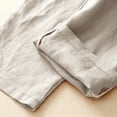 thumbnail image 5 of LLYwey Linen Full Length Pants For Women Women's Solid Color Elastic High Waisted Cropped Pants Cotton and Linen Casual Slim Plus Size Yoga Pants Female Long Pant Style H2966 Gray M, 5 of 6