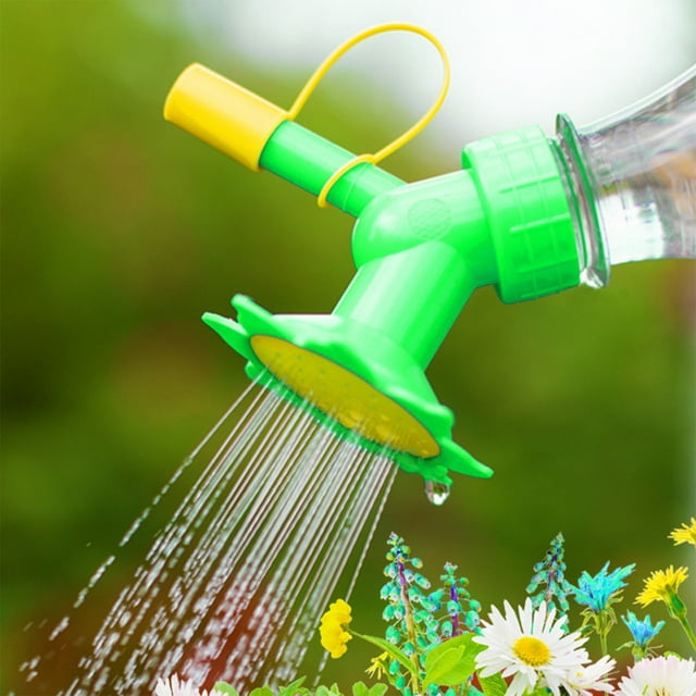 Xihbxyly Boquilla de Riego, Diseño 2 En 1, Compatible con Tapas de Botellas, Modos de Rociado y Vertido, Solución de Riego Práctica, Herramienta de Riego de Plantas, Color Verde o Azul, Compatible co
