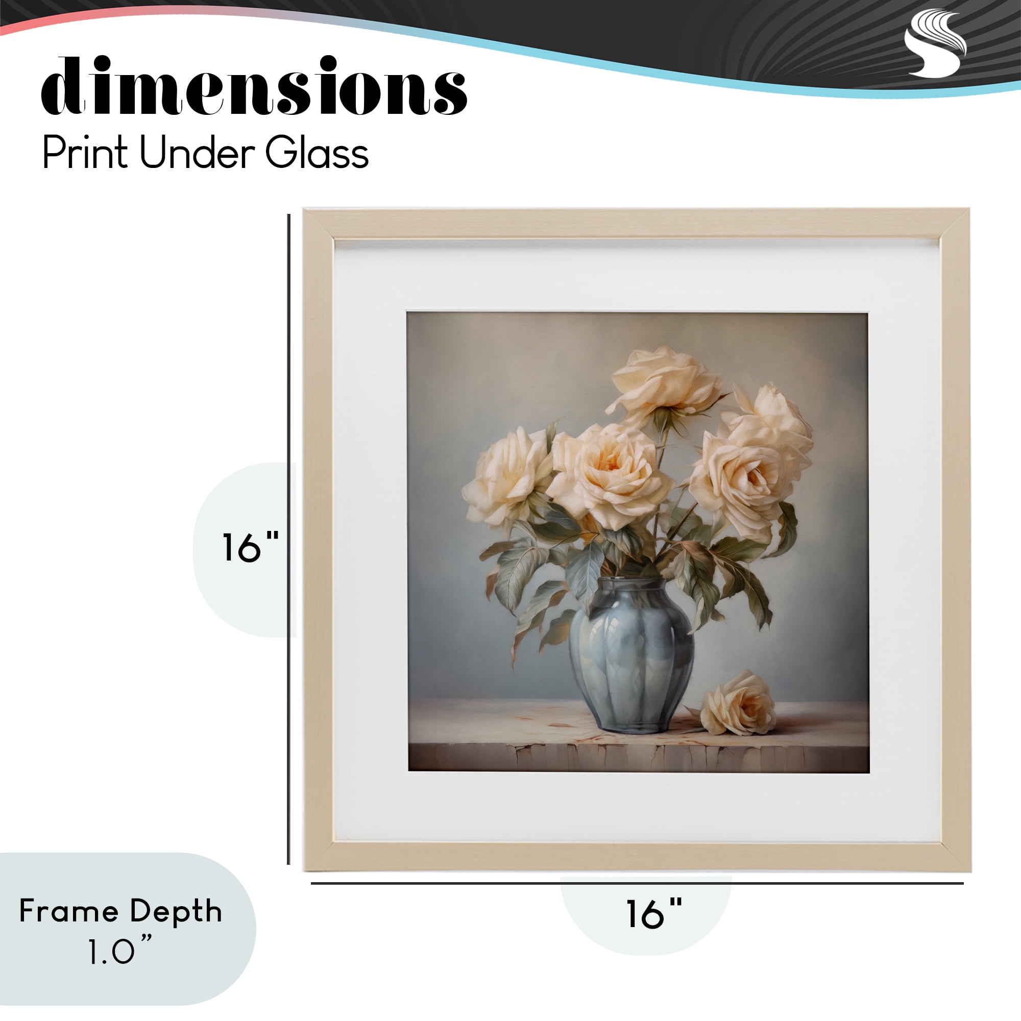 Stupell Industries Vintage Rose Paragon Birch Framed Print Under Glass, design by Steve Hunziker