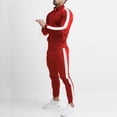 thumbnail image 2 of Delconic Mens Two Piece Athletic Tracksuit Set Zip Front Long Sleeve Track Jacket and Tapered Jogger Pants Casual Sportwear Red M, 2 of 5
