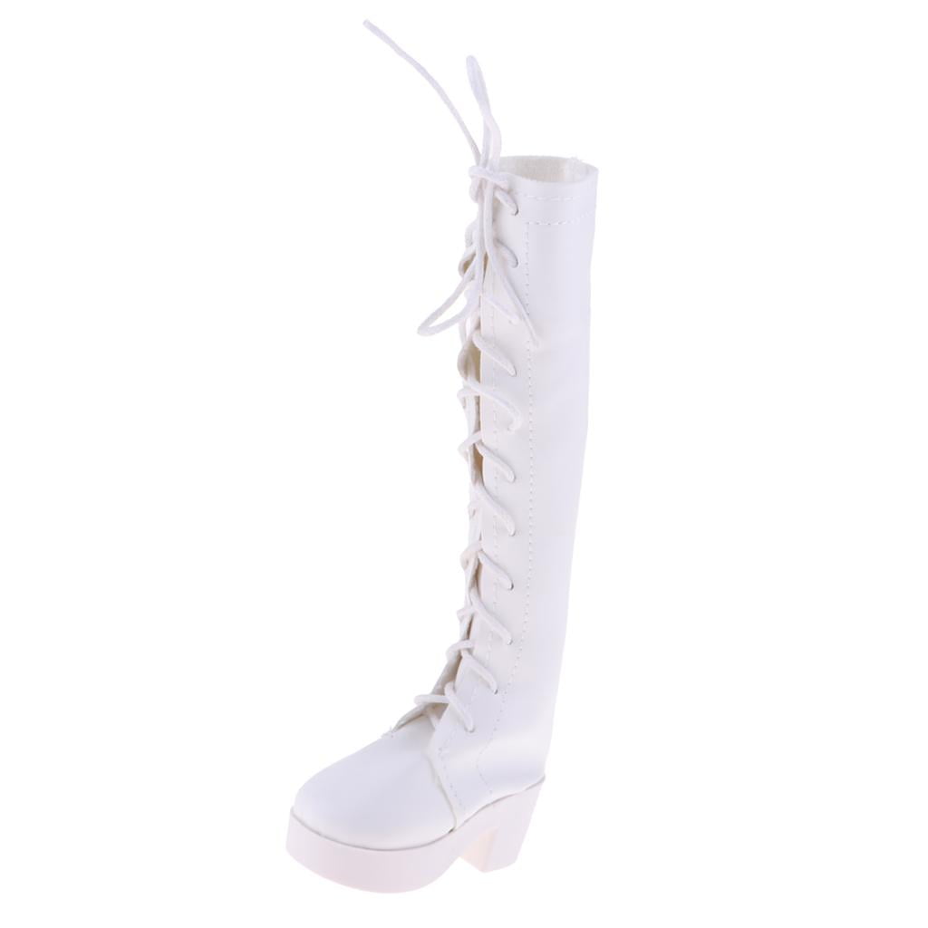 Stylish High Heels Boots Shoes White for 1/3 BJD Dolls Clothes Decor