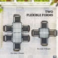 thumbnail image 3 of Extendable Patio Dining Table - Clear Tempered Glass & Aluminum Outdoor Table | 63" Garden Table for Backyard, Deck & Lawn, 3 of 7